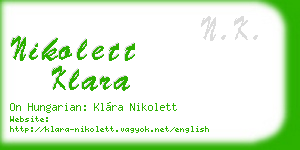 nikolett klara business card