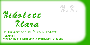 nikolett klara business card